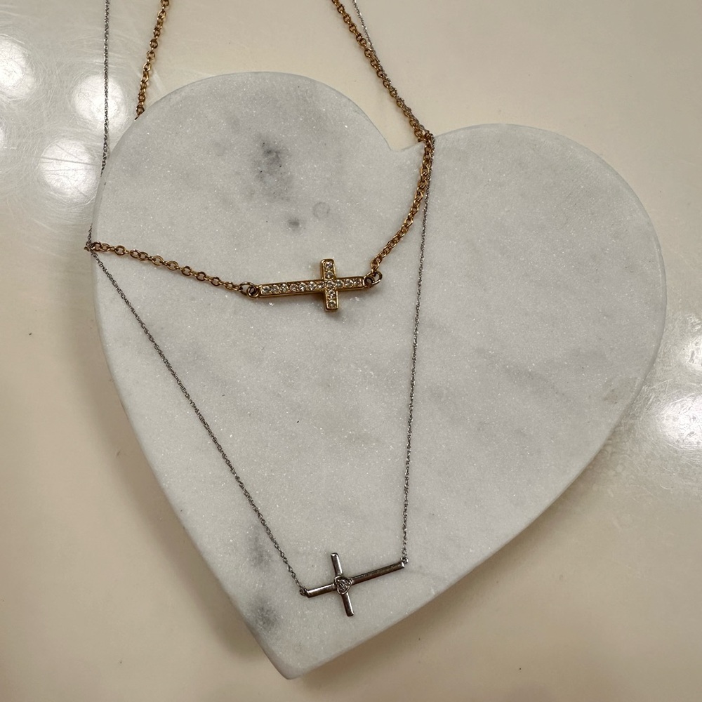 Elegant Gold and Silver Cross Necklaces